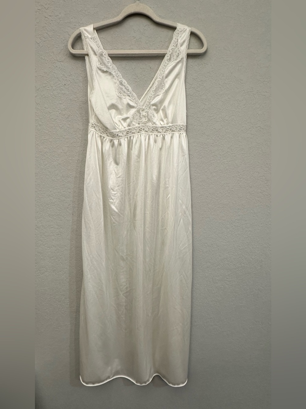 Elegant White Lace-Trim Slip Dress